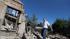 Zničený dům v Charkovské oblasti