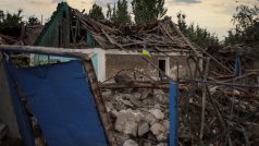 Dům v Doněcké oblasti zničený ruským útokem