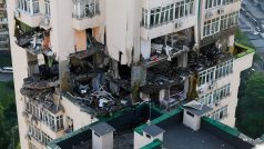 Následky sobotního ruského útoku na Kyjev