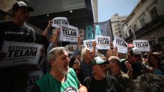 Protesty zaměstnanců v Argentině kvůli uzavření tiskové agentury Telam