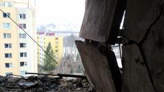Panelový dům po výbuchu plynu v Prešově