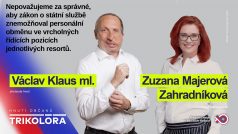 Hnutí Trikolóra v čele s Václavem Klausem mladším a Zuzanou Majerovou Zahradníkovou bude letos kandidovat poprvé