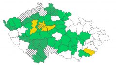 Stupně pohotovosti na mapě Česka