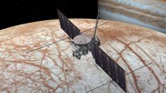 Ilustrace sondy Clipper, která se vydá k měsíci Jupiteru Europě