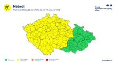 Varování Českého hydrometeorologického ústavu se týká devíti českých krajů a Prahy