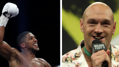 Boxeři Anthony Joshua (vlevo) a Tyson Fury