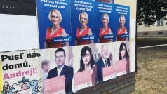 Předvolební plakáty ODS a ČSSD