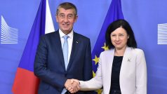 Premiér Andrej Babiš a eurokomisařka Věra Jourová