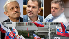 Expremiéři Mikuláš Dzurinda, Igor Matovič, Robert Fico a protivládní demonstrace