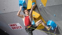 Adam Ondra na šampionátu v Innsbrucku.