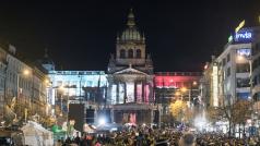 Koncert na Václavském náměstí, videomaping na Národním muzeu