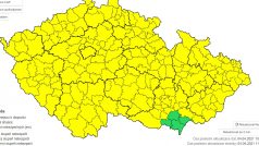 Výstraha meteorologů platí pro téměř celé území Česka.