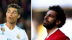 Útočník Realu Madrid Cristiano Ronaldo (vlevo) a jeho kolega z Liverpoolu Mohamed Salah se střetnou ve finále Ligy mistrů.