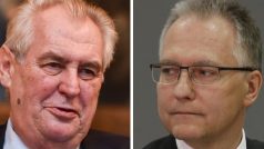 Miloš Zeman a šéf BiS Michal Koudelka, kterého nejmenoval generálem