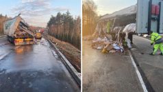 Nehoda bulharského kamionu zablokovala provoz na dálnici D1