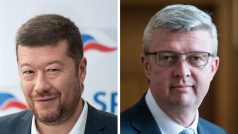 Kandidáti na šestého místopředsedy sněmovny Tomio Okamury (SPD) a Karel Pavlíček (ANO)
