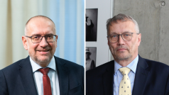 Prezident Pavel souhlasí se jmenováním Mikuláše Beka (vlevo) ministrem školství a Martina Dvořáka (vpravo) ministrem pro evropské záležitosti