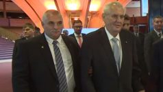 Miloš Zeman během jeho úterní návštěvy sídla Rady Evropy ve Štrasburku.