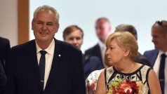 Prezident Miloš Zeman a jihočeská hejtmanka Ivana Stráská (ČSSD) na návštěvě Jihočeského kraje.