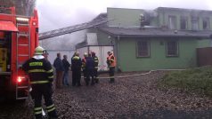 Požár pekárny v Chodově na Sokolovsku