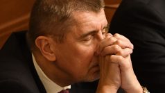 Andrej Babiš na jednání Poslanecké sněmovny