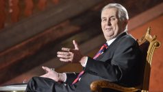 Prezident Miloš Zeman během debaty v Rudolfinu