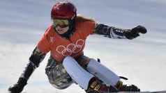 Ester Ledecká na tréninku na olympijských hrách v Pchjongčchangu.