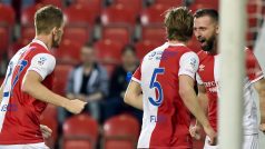 Radost fotbalistů Slavie