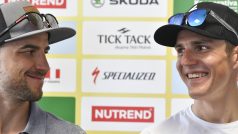 Nino Schurter a Jaroslav Kulhavý po Světovém poháru v Novém Městě na Moravě.