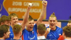 Čeští volejbalisté slaví postup do finále Evropské ligy.