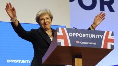 Britská premiérka Theresa Mayová na výroční konferenci Konzervativní strany v Birminghamu.