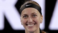 Petra Kvitová se raduje z postupu do semifinále Australian Open.