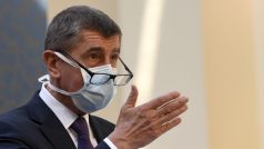 Andrej Babiš na úterní tiskové konferenci