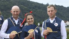 Zleva dráhový cyklista Tomáš Bábek, atletka Kateřina Šafránková, jezdec Miroslav Trunda, sportovní gymnastka Aneta Holasová a jezdec Miloslav Příhoda