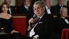 Prezident Miloš Zeman během projevu na ceremoniálu předávání státních vyznamenání