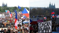 Srovnání demonstrací Milionu chvilek pro demokracii v červnu a listopadu 2019