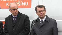 Olomoucký primátor Antonín Staněk s bývalým předsedou ČSSD Bohuslavem Sobotkou
