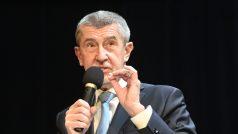 Andrej Babiš na předvolebním mítinku