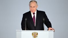 Ruský prezident Vladimir Putin během projevu k ruskému federálnímu shromáždění