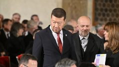 Tomio Okamura (SPD) na předávání státních vyznamenání ve Vladislavském sále