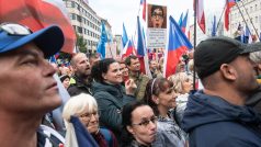 Protivládní demonstrace na Václavském náměstí.