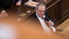 Prezident Miloš Zeman v Poslanecké sněmovně ČR.