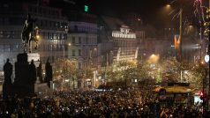 Silvestrovské oslavy na Václavském náměstí