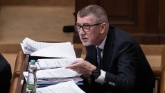 Andrej Babiš při jednání v Poslanecké sněmovně ČR