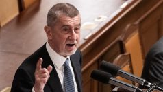 Andrej Babiš při jednání v Poslanecké sněmovně ČR