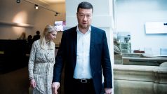 Tomio Okamura a poslanykyně SPD Lucie Šafránková