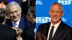 Favoriti izraelských voleb Benjamin Netanjahu a Benny Ganc