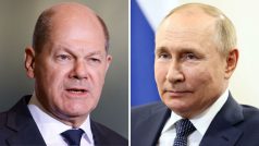 Olaf Scholz a Vladimir Putin