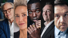 Herecké obsazení nového seriálu o Harrym Potterovi: (zleva) John Lithgow, Janet McTeer, Paapa Essiedu, Paul Whitehouse, Nick Frost
