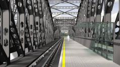 Vizualizace železničního mostu na Výtoni.